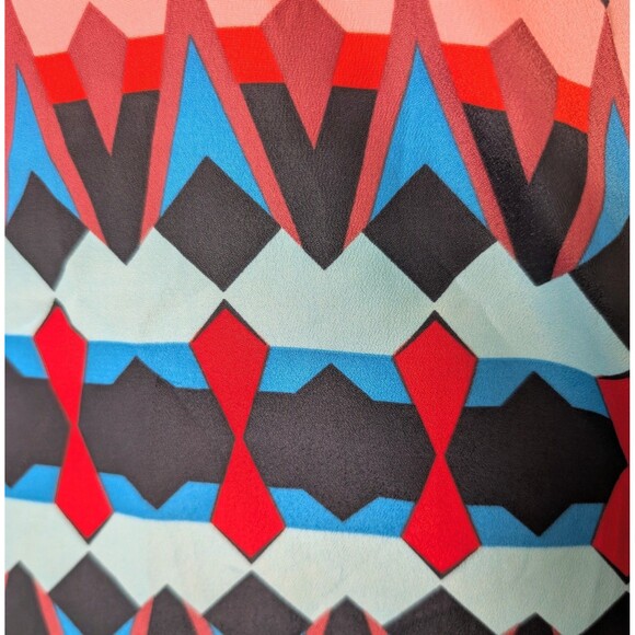 J Crew Blouse Size S Geometric Print Modern Short Sleeve Top Career - Picture 6 of 8